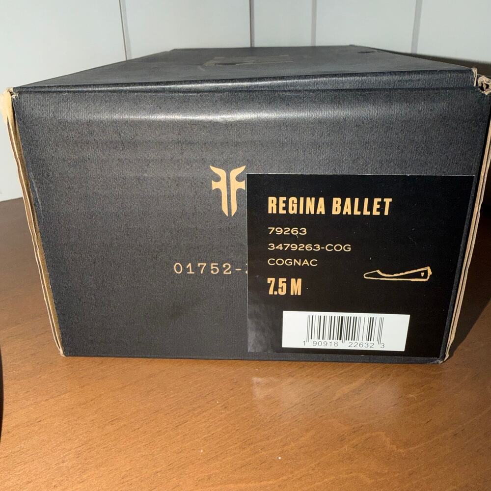 FRYE Regina Cognac Leather Ballet Flats 7.5 NIB - Picture 4 of 6